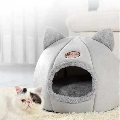 Winter Cozy Pet Cave Bed